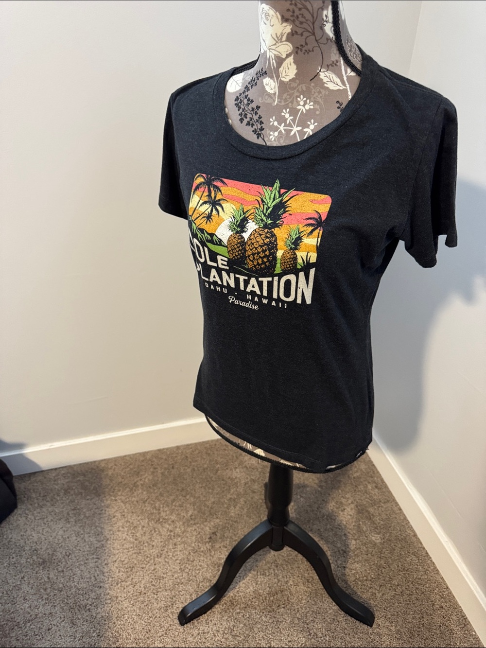 Pineapple Graphic Black Tee - Pineapple Plantation